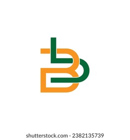 letter bd linked colorful line logo vector 