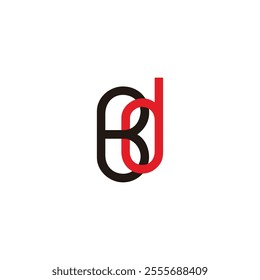 letter bd linked colorful simple logo vector 