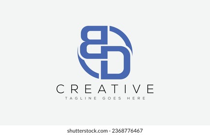 Ilustración vectorial del diseño del logotipo BD de la letra