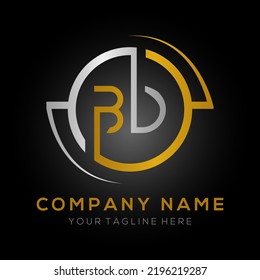 letra Plantilla de vectores de diseño de logotipo BD. Diseño Inicial De Letra Dorada Y Plata Vector BD Ilustración Con Fondo Negro.
