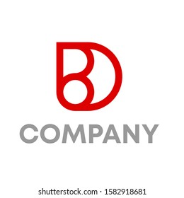 letter BD logo icon design template sign
