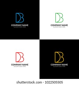 Letter BD logo, icon flat and vector design template. The letter D and B logotype for brand or company with text.
