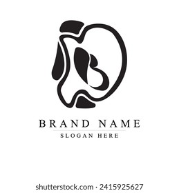 Letter BD Logo Template Design, DB Vector Illustration Design Editable Resizable	
