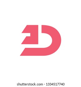 letter bd simple geometric motion logo