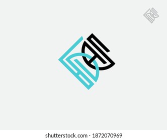 Letter BDAN logotype on white background in vector illustration