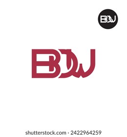 Diseño de logotipo de monograma BDW para carta
