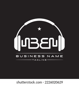 Letter BE black white simple modern vector logo