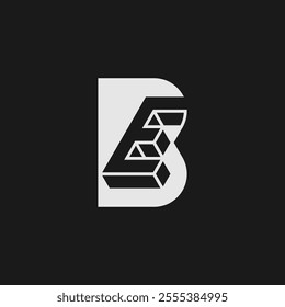 Letter BE or EB Logo, Letter B with E combination, suitable for brand and company logos, vector illustration