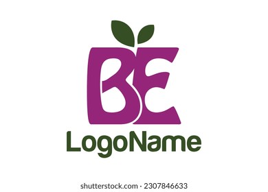 Letter BE and leaf concept. Very suitable for symbol, logo, company name, brand name, personal name, icon and many more.