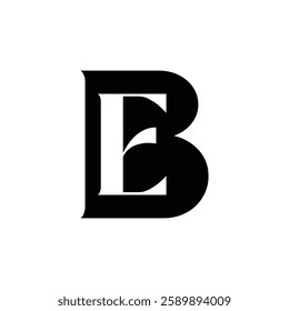 Letter BE logo, Initials B E monogram logo design, Business and Finance logo design, Letter E merge inside with letter B