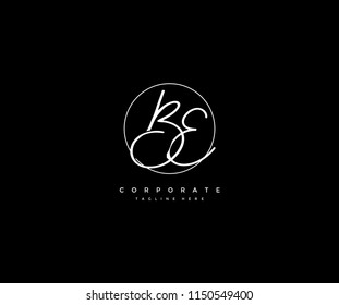 Letter BE Logo Manual Elegant Minimalist Signature Logotype