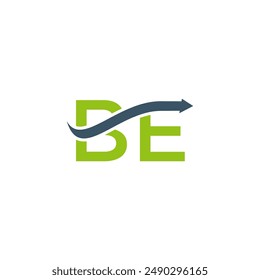 letter BE logo vector financial sales arrow graphic