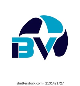 plantilla de vector de logotipo BE de letra. Logo de la letra B V para tecnología.