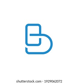 letter be simple geometric overlapping line flat logo vector