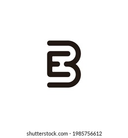 letter be simple linear maze logo vector