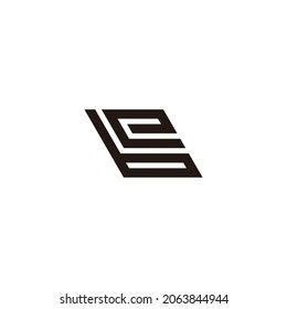 letter be simple trapeze geometric line logo vector