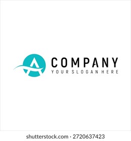 letra A modelo de vetor de elemento de design de logotipo praia