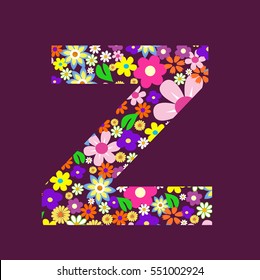 Letter of beautiful flowers A