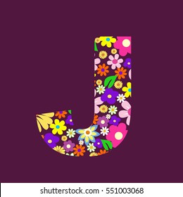 Letter of beautiful flowers J