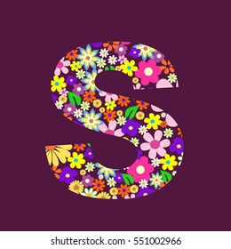Letter of beautiful flowers S