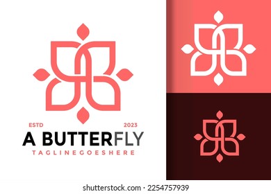 Letter A Beauty Butterfly Logo Logos Design Element Stock Vector Illustration Template