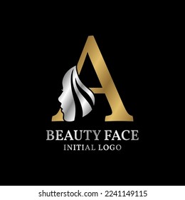 letter A beauty face initial vector logo design element