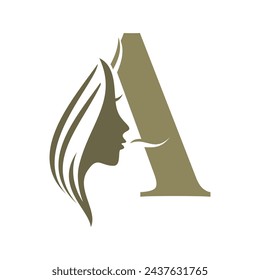 Letra A Beauty Face Logo