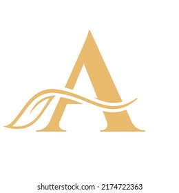 Letter A Beauty Flower Logo with Creative Concept Beauty, salon, Spa, Fashion and Yoga Sign