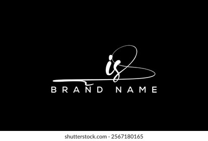 IS letter beauty handwriting vector logo. 