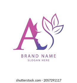Letra A diseño vectorial de logotipo de belleza 