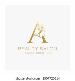 Letter A Beauty Salon Logo Design Vector Icon