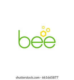 letter bee with hexagon logo
