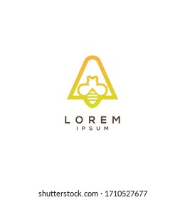 A letter Bee logo design template elements.
