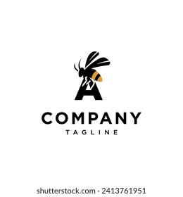 Letter A bee logo icon vector template.eps