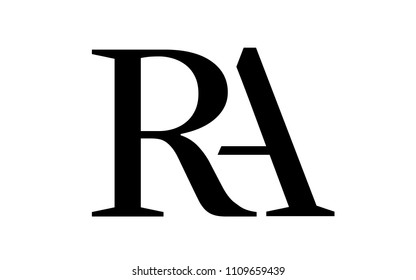 Letter A behind R overlap monogram logo template. Simple illustration of letter A behind R overlap monogram logo template vector image for web or print design