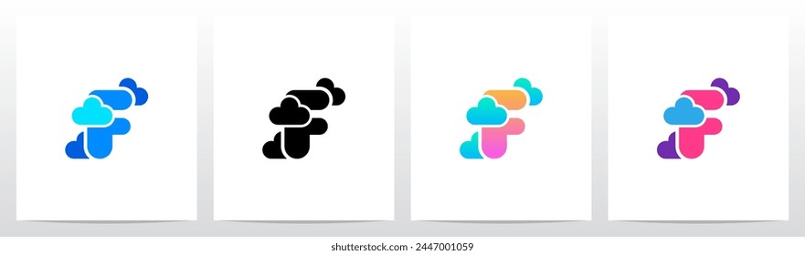 Letter Between Clouds Initial Logo Design F