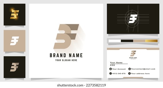 Letter BF or 3F monogram logo with business card design