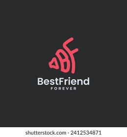 Letter BF with audio speaker logo design concept. Vector illustration
