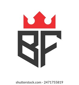 Letter BF Crown Logo. Crown on Letter BF Logo Design Template