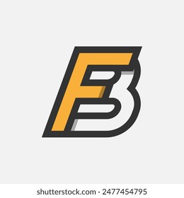 Letra BF o FB Logo, Monograma Logo letra B con combinación F, diseño logo elemento de Plantilla, Ilustración vectorial