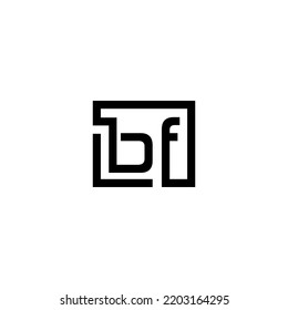 Diseño de logotipo de letra bf en caja
