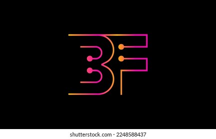 Diseño del logotipo BF de la letra. Vector de diseño de monograma del logotipo BF