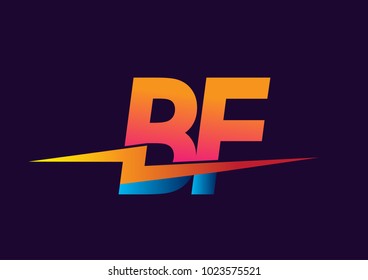Letter BF logo with Lightning icon, letter combination Power Energy Logo design for Creative Power ideas, web, business and company.