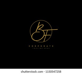 Letter BF Logo Manual Elegant Minimalist Signature Logotype