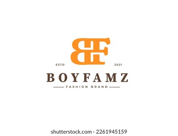 Letter BF logo vintage style design concept. Initial symbol for brand corporate business identity. Alphabet vector elements