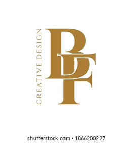 Letter BF luxury logo design vector