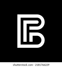 Letter BF negative space monogram logo