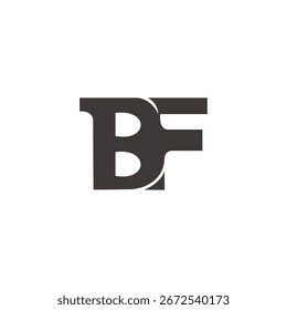 letter bf simple curves linked abstract logo vector 