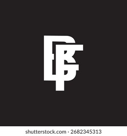 letter bf simple linked geometric overlap simple logo vector 