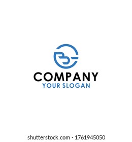 letter BG circle logo design vector template.